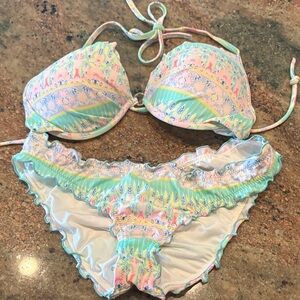 Colorful Floral Bikini Top